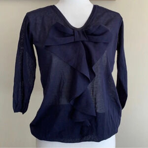 Love Moschino Bow embellished  V Neck Blue size 6